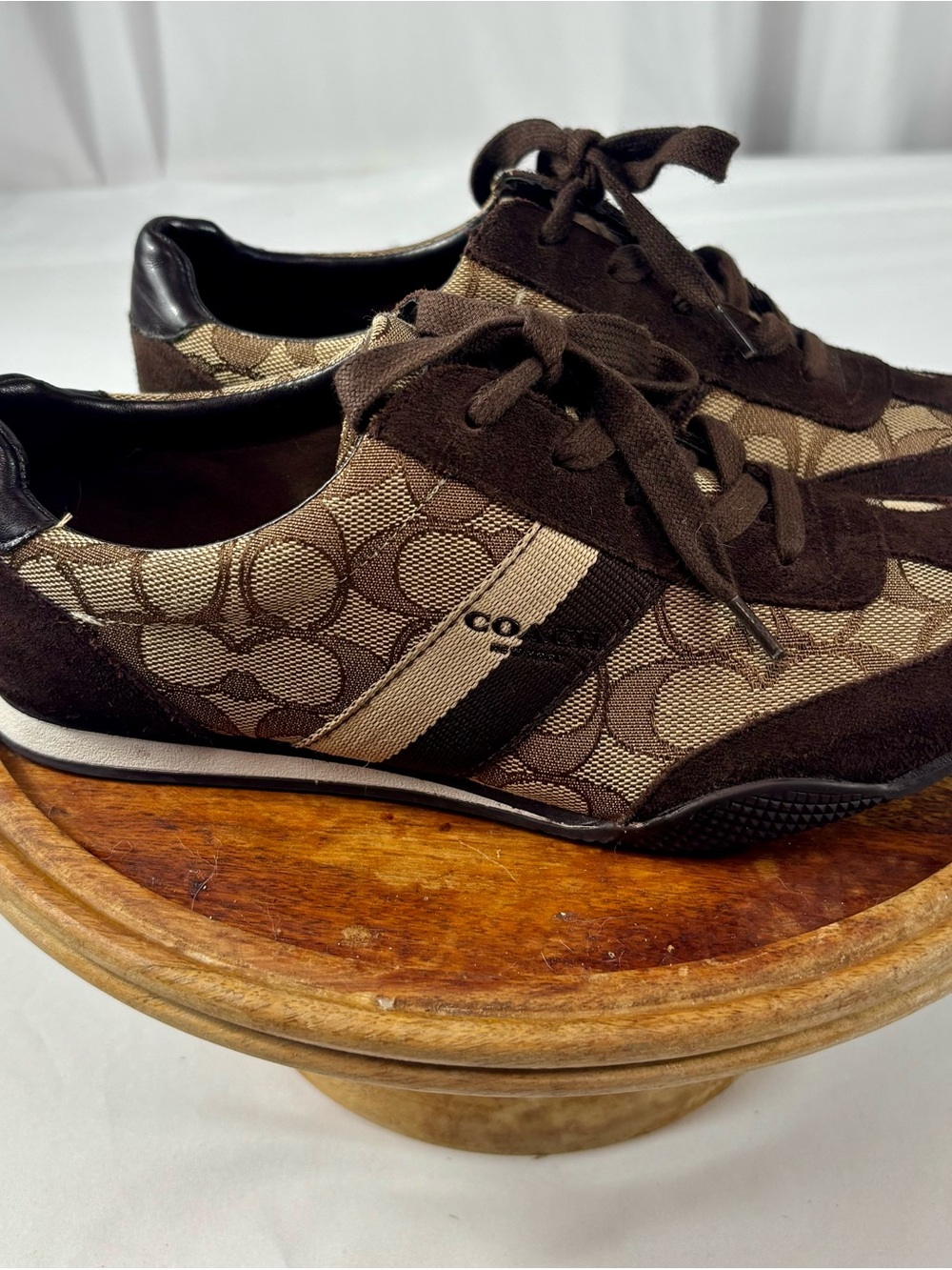 Coach Signature and C Brown Jacquard Sneakers Size 6.5 - Picture 2 of 16